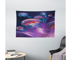 Jellyfish Wide Tapestry