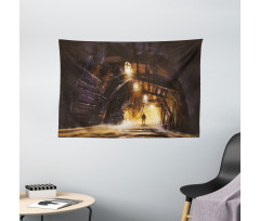 Dark Rock Smokey Wide Tapestry