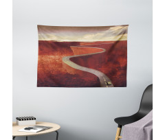 Windy Road Clouds Wide Tapestry