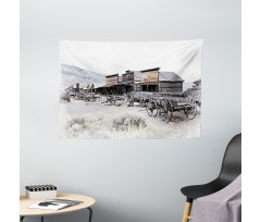 Old Wooden 20s Town Wide Tapestry