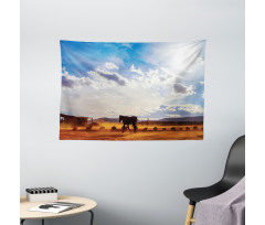 Horse Valley Sky View Wide Tapestry