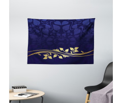 Romantic Royal Leaves Wide Tapestry