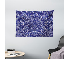 Bohemian Floral Circle Wide Tapestry