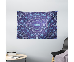 Oriental Circular Design Wide Tapestry