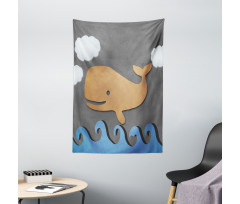 Wooden Paper Base Whale Tapestry