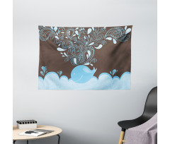 Batik Sea Whale Tribal Wide Tapestry