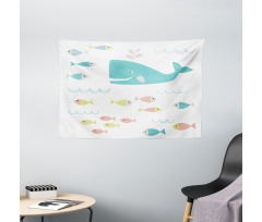 Geometric Whale Fish Wide Tapestry