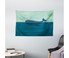 Blue Whale in the Sea Wide Tapestry