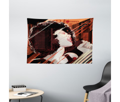 Musical Jazz Singer Woman Wide Tapestry