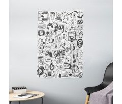 Sketch Style Gaming Tapestry