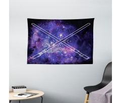 Outer Space Fantasy Wide Tapestry