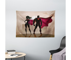 City Hero Hot Couple Wide Tapestry
