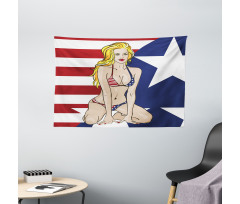 Blonde USA BEauty Wide Tapestry
