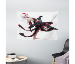 Warrior Style Girl Wide Tapestry