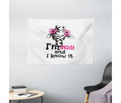 Funny Animal Fashion Wide Tapestry