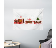 Gingerbread Train Wide Tapestry