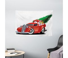 Red American Truck Wide Tapestry