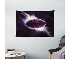 Trippy Planet Cosmos Wide Tapestry