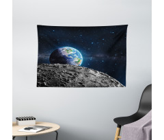 Moon Surface Luna Design Wide Tapestry
