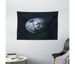 Planet Outer Space Scene Wide Tapestry