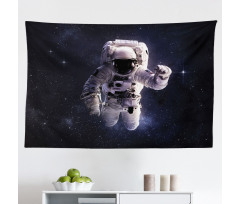 Insanlar Mikrofiber Geniş Duvar Halısı Uzaydaki Astronot Fotoğraflı Desen