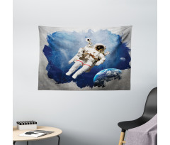 Digital Planet Earth Wide Tapestry