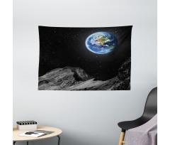 Moon Mars Planet Earth Wide Tapestry