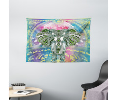 Ancient Figures Elephant Wide Tapestry