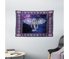 Space Galaxy Elephant Wide Tapestry
