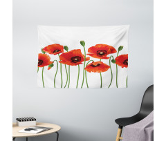 Pastoral Flowers Botany Wide Tapestry