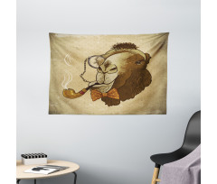 Hipster Pop Art Vintage Wide Tapestry