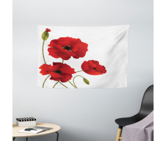 Flowers Petals and Buds Wide Tapestry