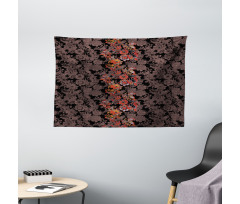 Japanese Vivid Florals Wide Tapestry