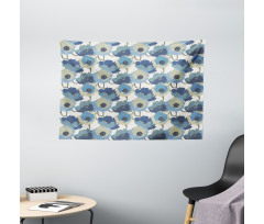 Ombre Romantic Flowers Wide Tapestry