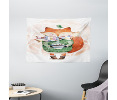 Lİttle Fox and Bird Wide Tapestry