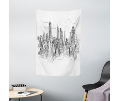 Sketchy NYC Cityscape Tapestry