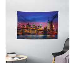 NYC with Neon Wide Tapestry