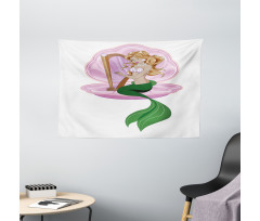 Fairytale Mermaid Art Wide Tapestry