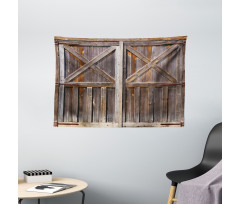 Old Wooden Warehouse Wide Tapestry
