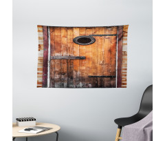 Pine Wood Windows Wide Tapestry