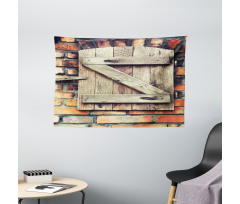 Natural Red Brick House Wide Tapestry