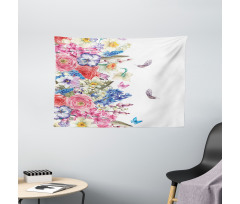 Vivid Floral Nature Wide Tapestry