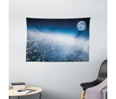 Planet Earth and Moon Wide Tapestry