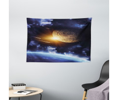 Mystical Earth Landscape Wide Tapestry