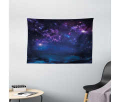 Milky Way Themed Stars Wide Tapestry