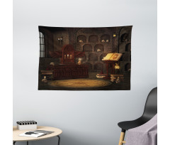Magicians with Skulls Wide Tapestry