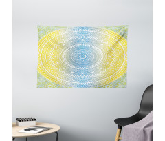 Blue Ombre Mandala Wide Tapestry
