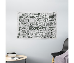 Space Geek Theme Sci Fi Wide Tapestry