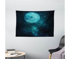 Outer World Cosmos Moon Wide Tapestry