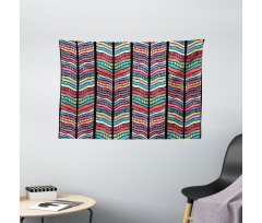 Colorful Rainbow Leaf Wide Tapestry